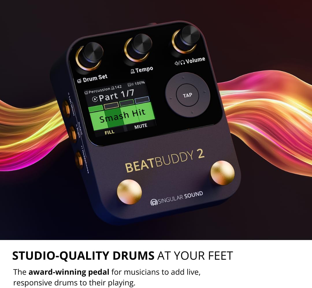 Singular Sound BeatBuddy 2: Drum Machine Pedal with Studio-Quality Drums